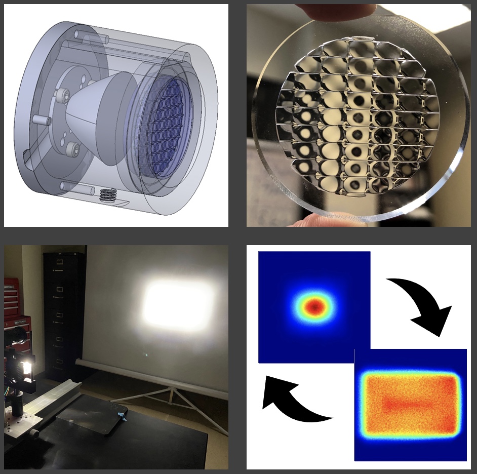 Design, fabrication, and characterization of a tunable LED-based illuminator using refractive freeform arrays